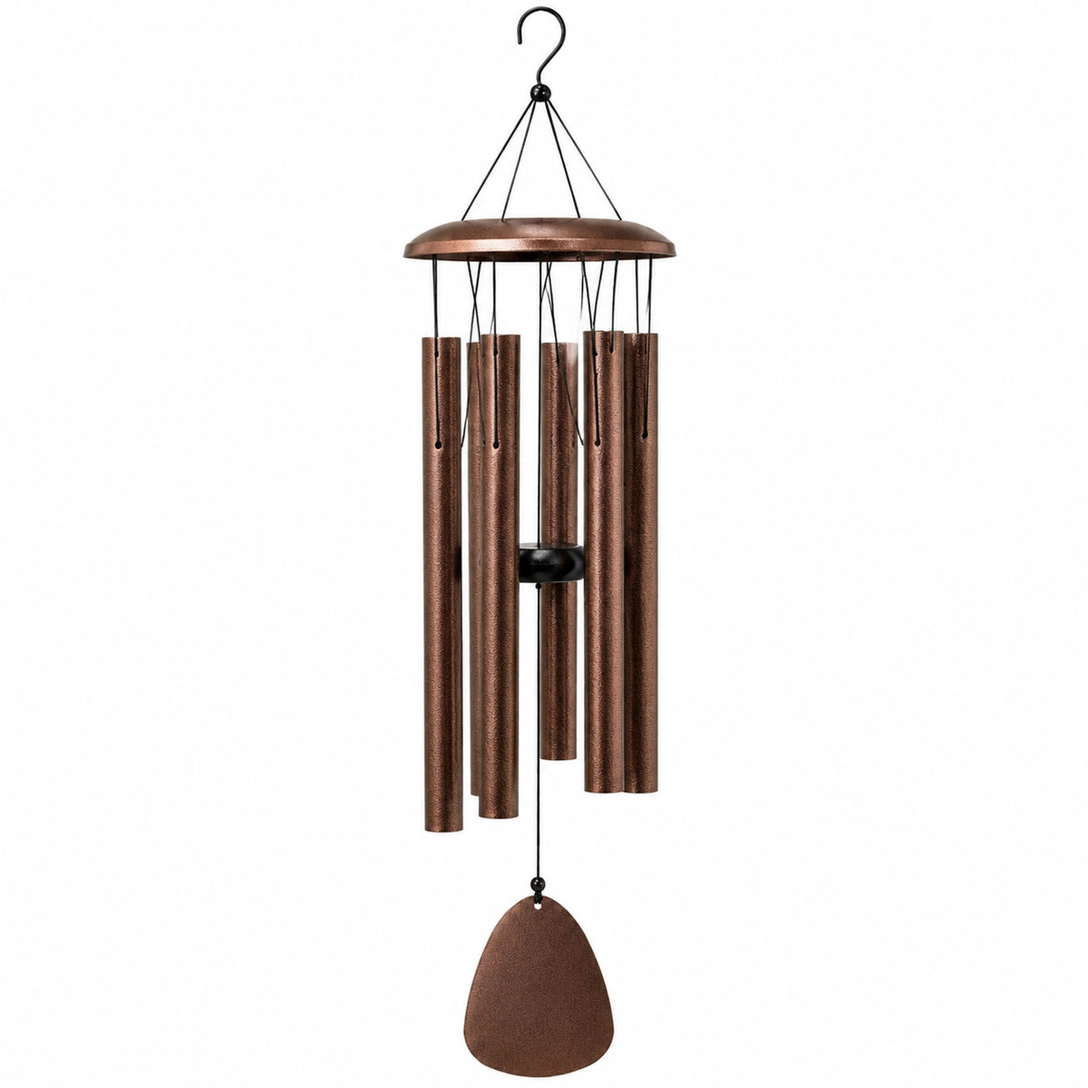 Windspiel 90 cm Metall Kupferbraun mit Haken für Garten und Balkon
