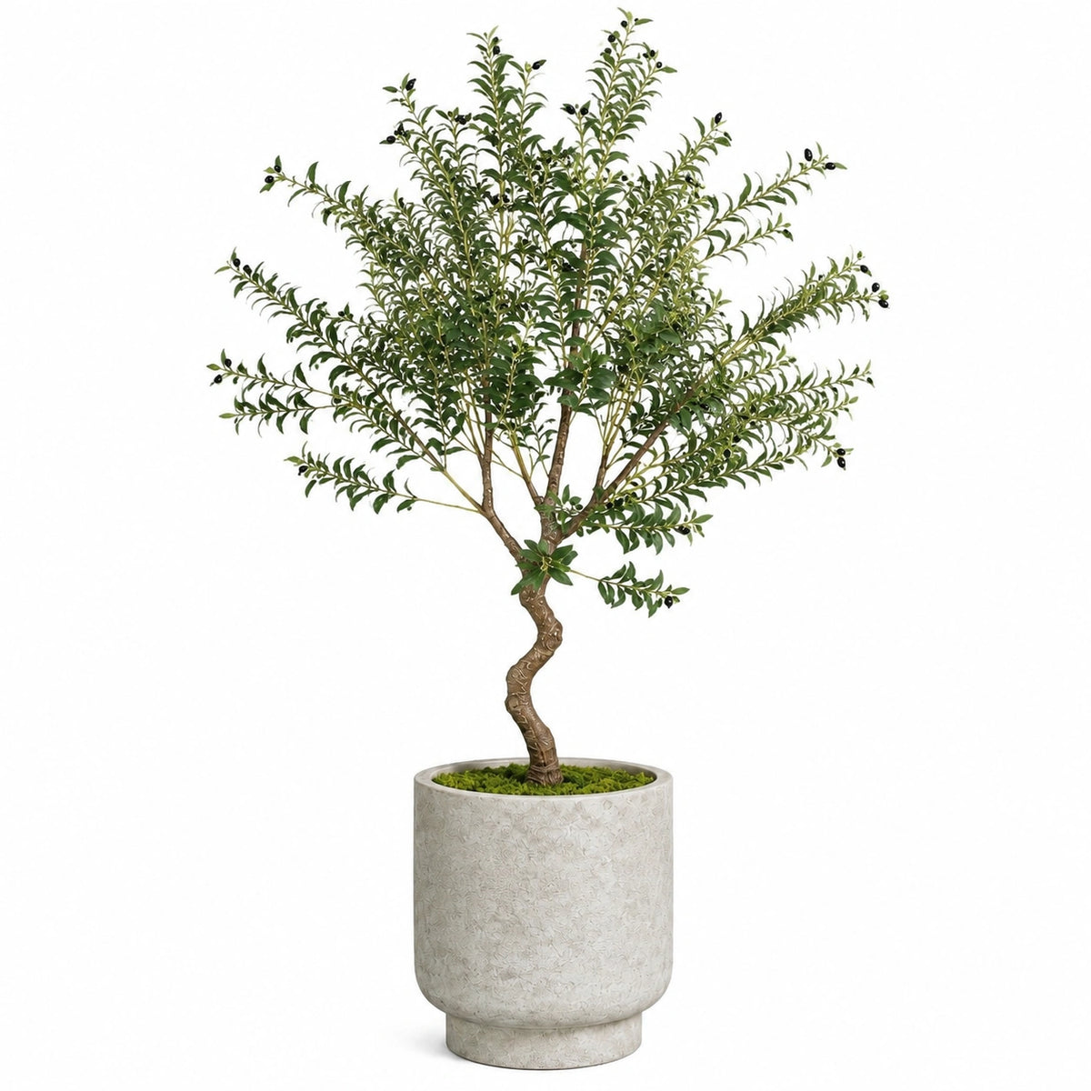 Kunstbaum Olivenbaum 180 cm Kunststoff Grün für Innenräume mit Dekotopf