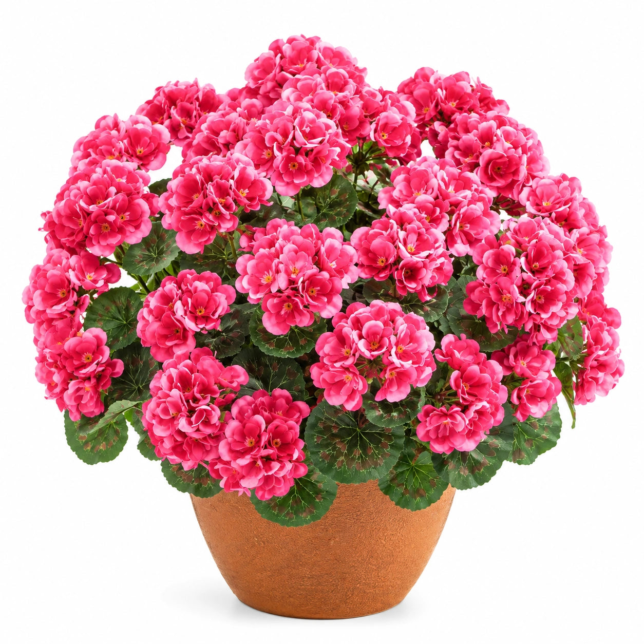 Künstliche Geranie im Topf 55 cm Pink Grün für Innenräume