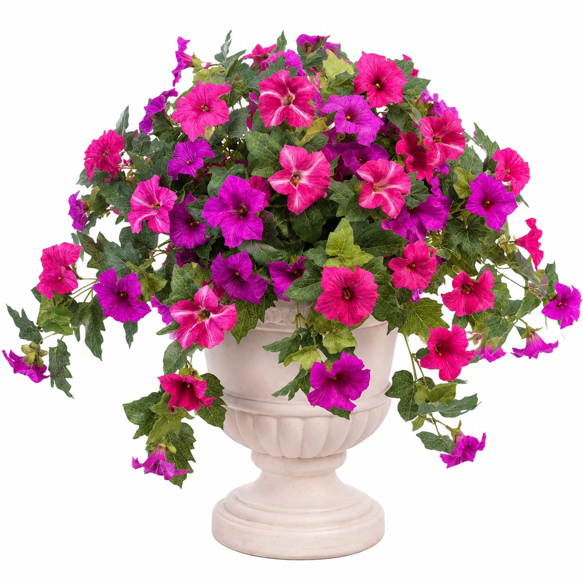 65 cm Künstliche Topfpflanze Pink Violett mit Textilblüten für Innenräume